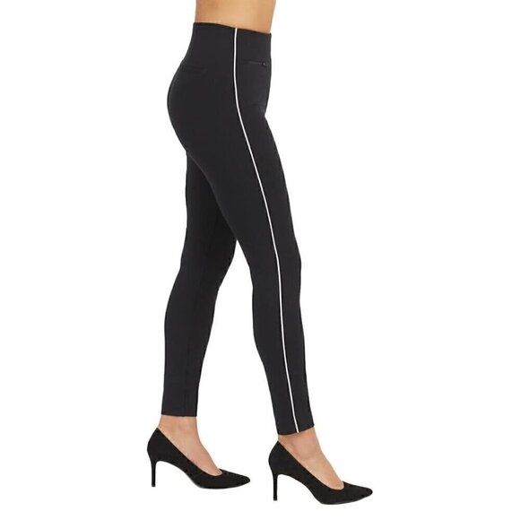 SPANX Piped Perfect Skinny Ankle Pants, Classic Black M - NWT, Chic, Stripe - Picture 1 of 11